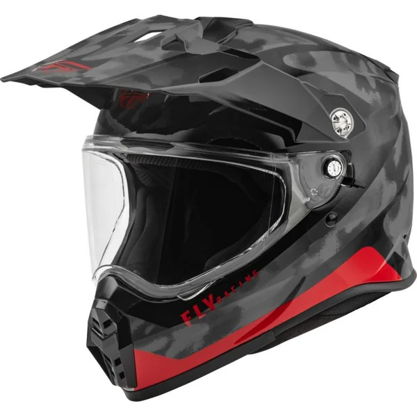 Fly Racing Trekker Pulse Gloss Black/Red Camo Helmet