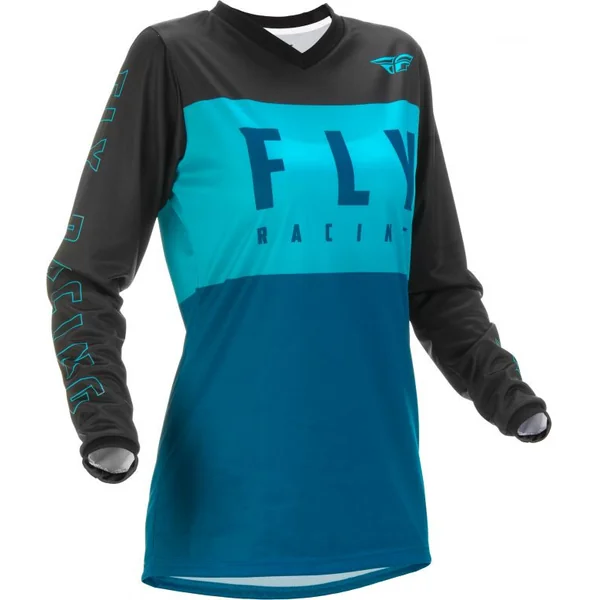 Fly Racing Youth Girls F-16 Block Aqua Jersey