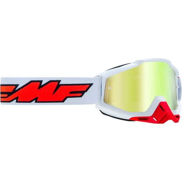 FMF PowerBomb Rocket White Mirrored Goggles by 100 Percent