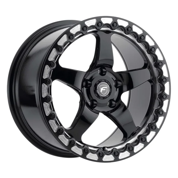 Forgestar D5 Beadlock Drag Rear Wheel, 18x10.5, Gloss Black Machined2005-2013 Corvette Base & Z51