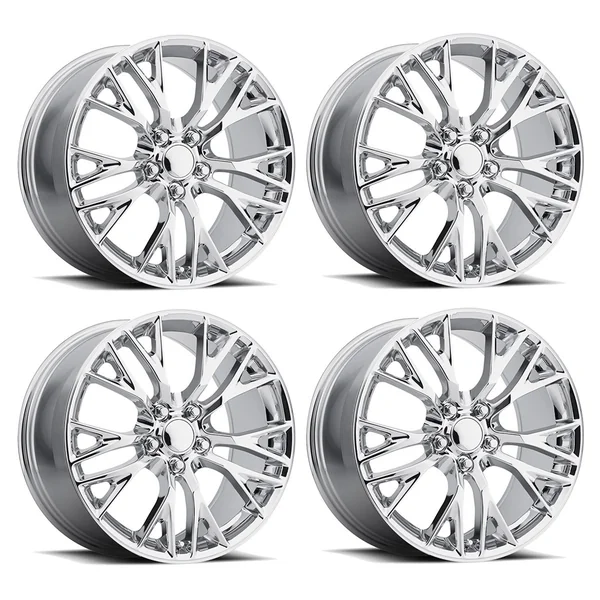FR 22 Z06 Replica Wheel Set, Chrome, 19x10 & 20x122006-2019 Corvette ZR1, Z06 & Grand Sport