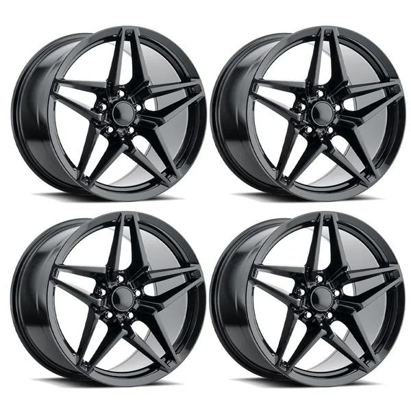 FR 29 C7 ZR1 Replica Wheel Set, Satin Black, 19x10 & 20x122006-2019 Corvette ZR1, Z06 & Grand Sport