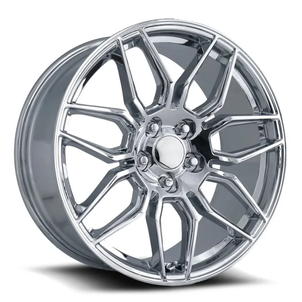 FR 401F C8 Z06 Replica Wheel Set, Chrome, 18x8.5 & 19x102005-2019 Corvette Stingray - Image 2