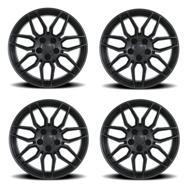 FR 401F C8 Z06 Replica Wheel Set, Titanium Machined Face w\Dark Clear Coat, 19x8.5 & 20x102005-2019 Corvette Stingray