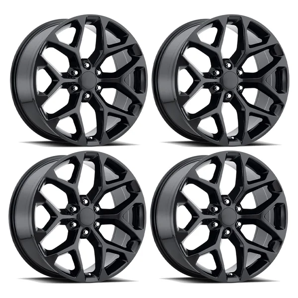 FR 59 Snowflake Replica Wheel Set, Gloss Black, 20x92014-2026 Silverado & GMC Sierra 1500
