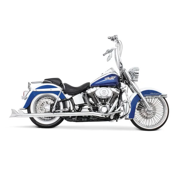 Freedom Performance Chrome 36" Sharktail Dual 2.5" Exhaust System for 1986-2006 Harley Softail Models - Made in USA