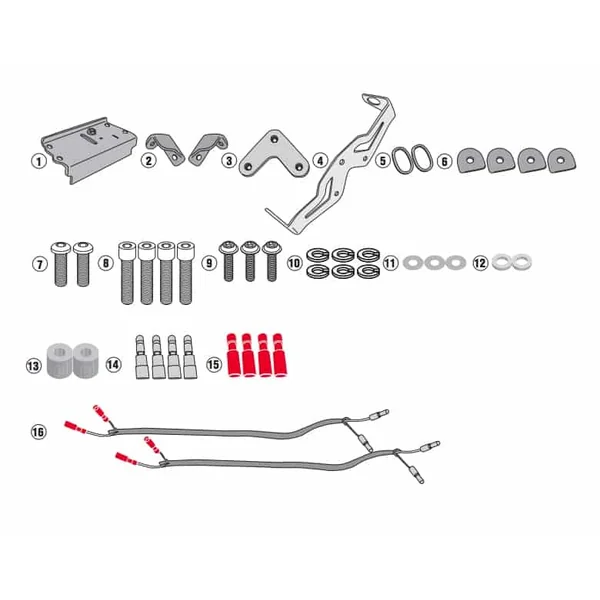 GIVI 1165KIT Fitting Kit | Soft Saddle Bag Supports For Select Hondas - Image 2