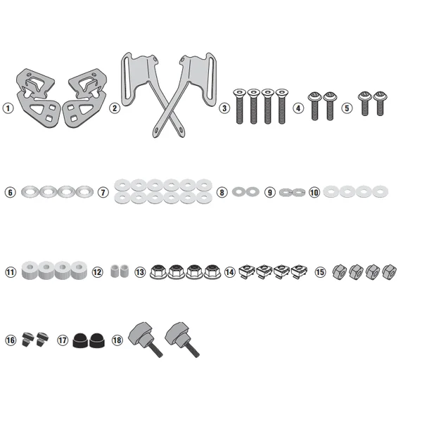 GIVI D2139KIT Fitting Kit For GIVI 2139DT Windscreen On Yamaha Tracer 900 / GT ’19-’20 - Image 2