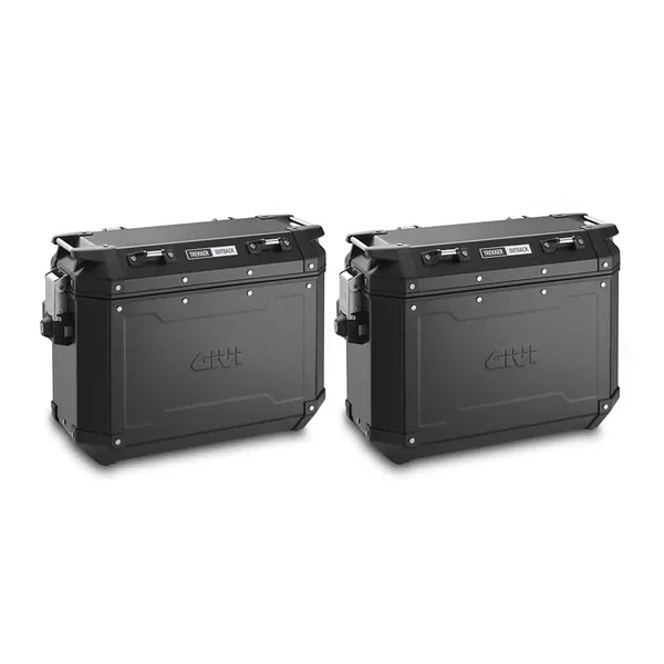 GIVI Trekker CAM-Side Outback 37L Aluminum Side Case Set | Black | 74L Total