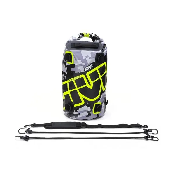 GIVI Waterproof Cylinder Bag – 30Lt (Grey And Yellow Camo)