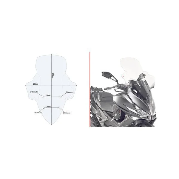 GIVI Windshield for Kymco Xciting400 ’13-18