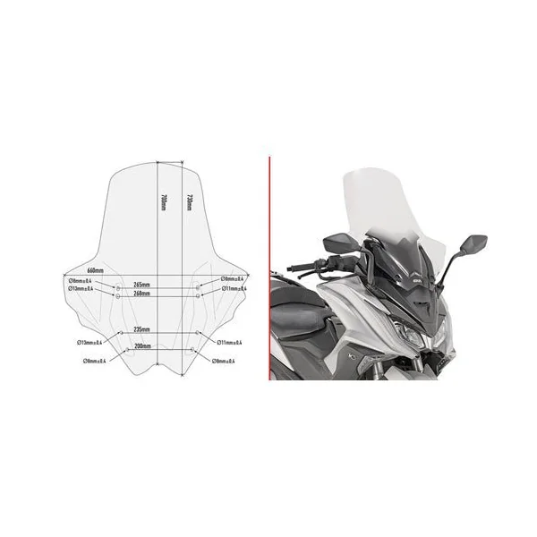 GIVI Windshield for Kymco Xciting400 ’13-18