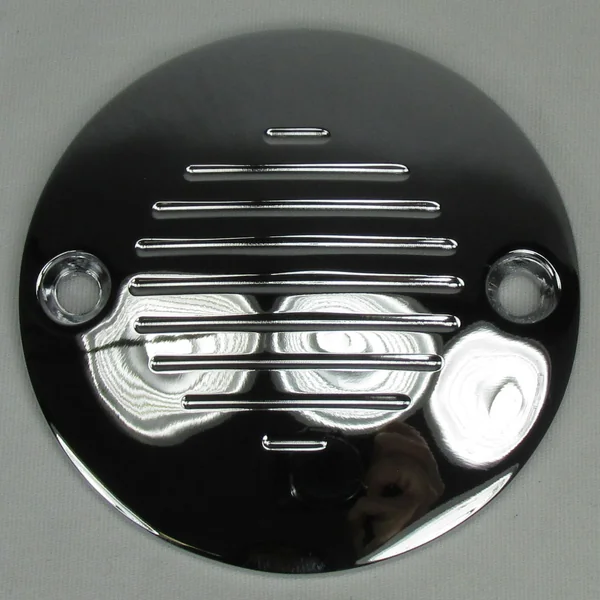 "Grooved" 2-Hole Horizontal Points Ignition Cover - Chrome, Fits 2004 and Up Harley Sportster XL, 1970-1984 FL, FX, 1970-1999 Big Twin Motors, Replaces Pt #32584-88T - Image 3