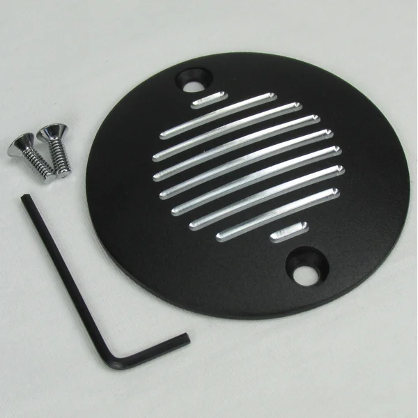 Grooved 2-Hole Vertical Evolution Points Cover - Black. Fits 1970-2003 Harley Davidson XL, 1984-1999 FLT, FXST, Sportster, EVO and More - Image 2