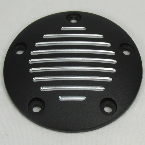 “Grooved” 5-Hole Twin Cam Points Cover - Black, Fits 1999 and Up Harley Davidson FLST, FXD, FLT, FXST, Twin Cam Motors - Image 4