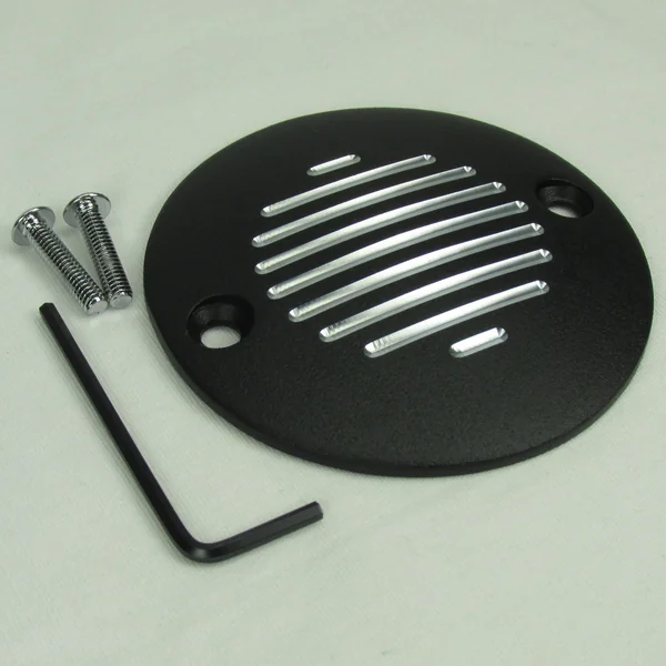 Grooved Points Ignition Cover, Black for 2004-2022 Harley Sportster XL and 1970-1999 FL FX Big Twins - Grooved 2-Hole Horizontal Points Ignition Cover - Black, Fits 2004 and Up Harley Sportster XL, 1970-1984 FL FX 1970-1999 Big Twin Motors - 42-1166 - Image 3