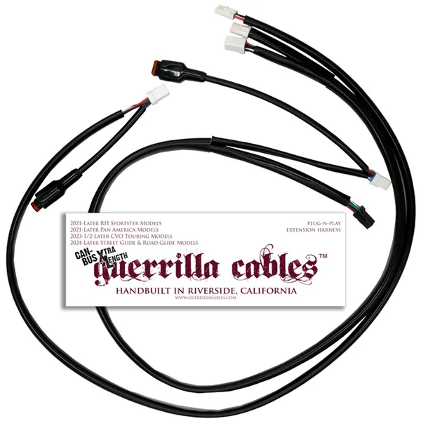 Guerrilla Cables Extended Length Handlebar Control Harness for 2024-2025 Harley Touring