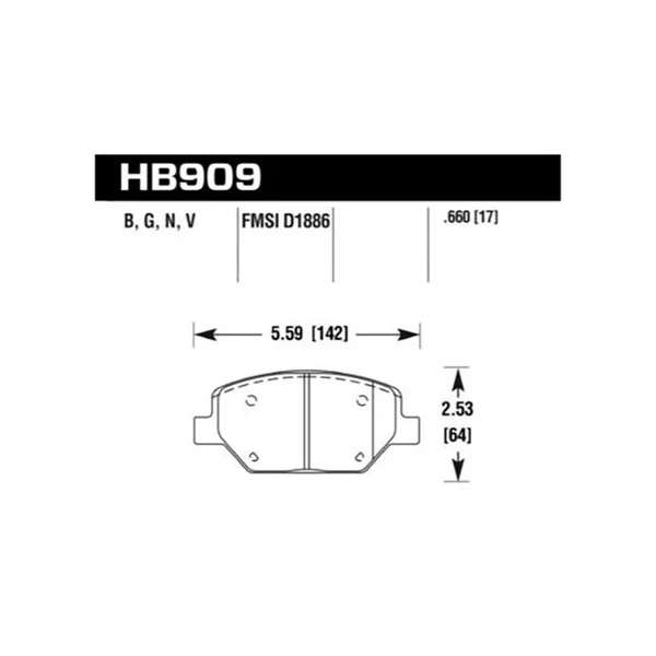 Hawk HPS 5.0 Brake Pads, Front2016-2024 Camaro I4 2.0L & V6 - Image 3