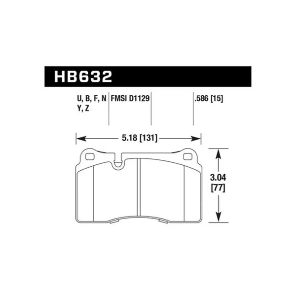 Hawk Street 5.0 Brake Pads, Rear2015-2019 C7 Corvette Z06 & ZR1 - Image 3