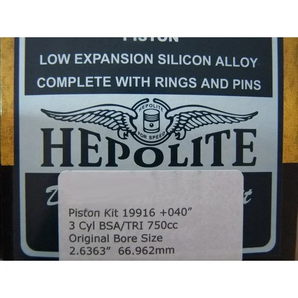 Hepolite Piston kit +40'' Triumph 750cc T150/ T160/ BSA Rocket 3