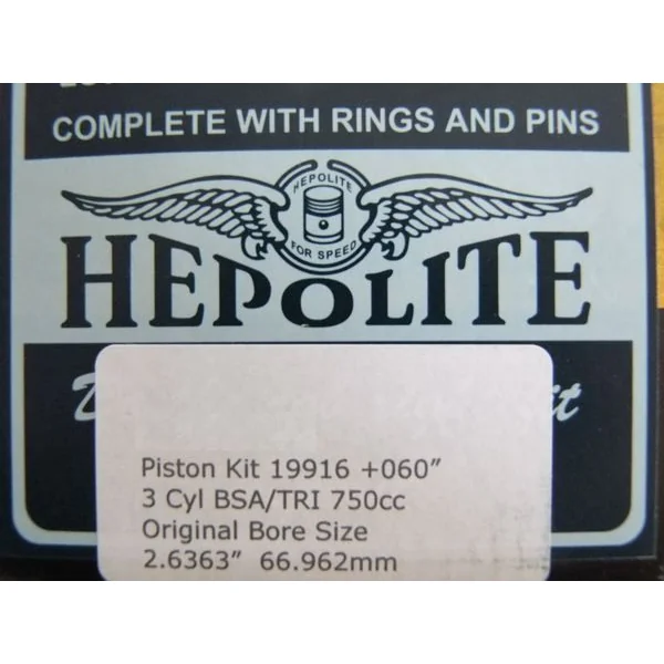 Hepolite Piston kit +60 Triumph T150/ T160/ BSA Rocket 3