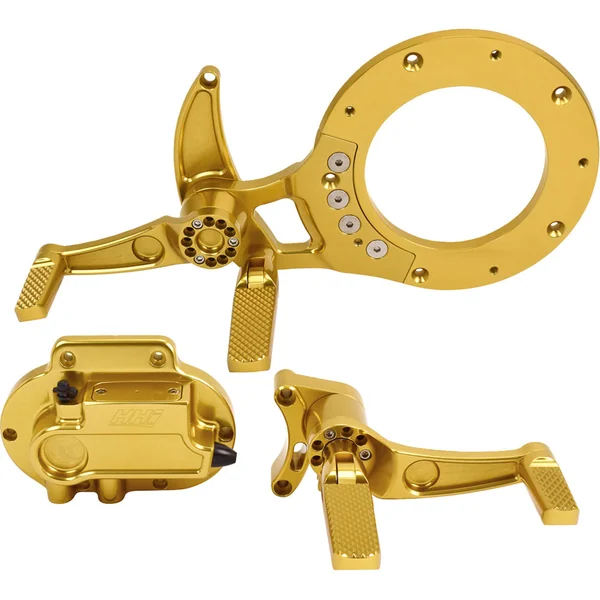 HHI Dominator Mid Control Conversion Kit for 2015-2023 Harley Touring* - Gold - Image 2