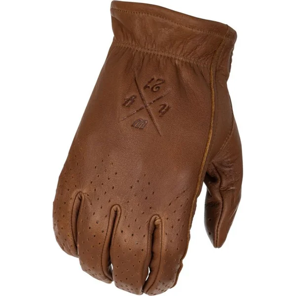 Highway 21 Louie Brown Perforated Deerskin Leather Gloves