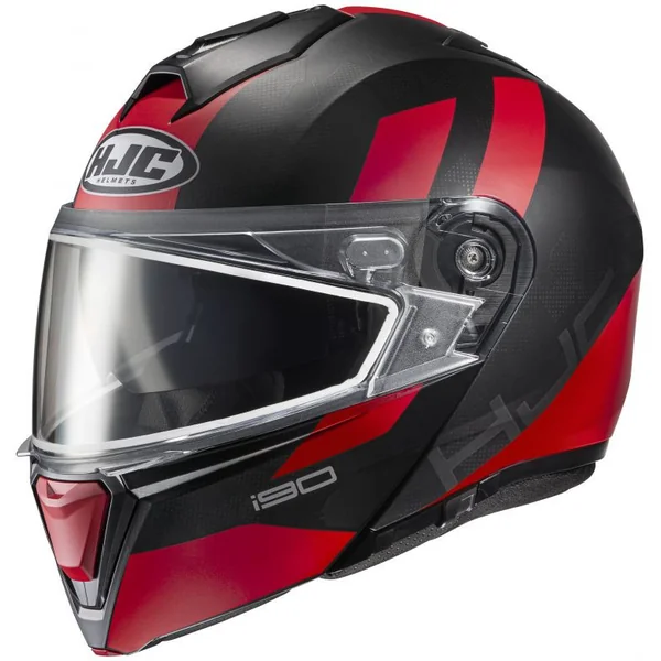 HJC i90 Syrex Red Modular Snow Helmet - Dual Shield