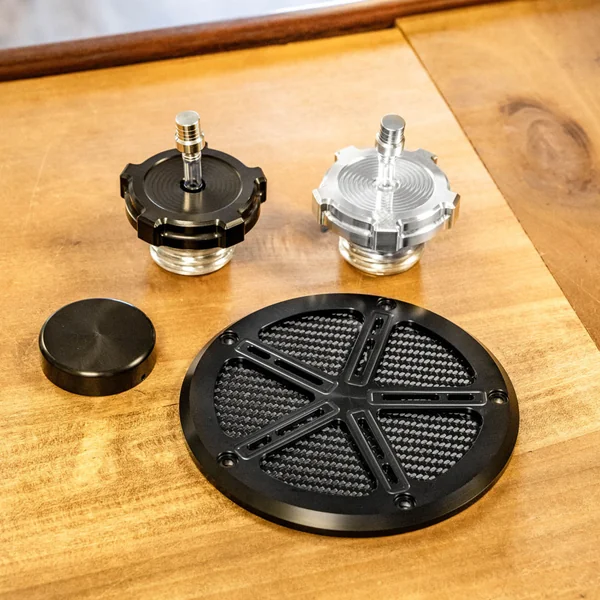 Hofmann Designs Vented Moto X Gas Cap for Harley - Black - Image 9