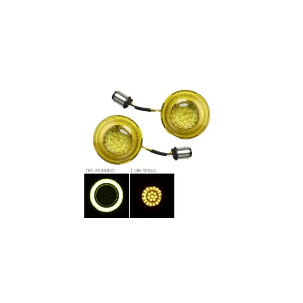 HOGWORKZ® Goldtooth™ LED Front Turn Signals for Harley-Davidson® | 1157 Base, Bullet Lens