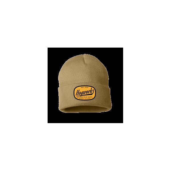 HOGWORKZ® Script Beanie Hat | Camel