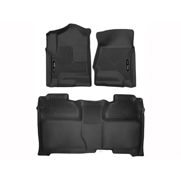 Husky Liners X-Act Contour Front & 2nd Seat Rear Floor Liners (Full Coverage), Black2014-2018 Silverado & GMC Sierra 1500 Crew Cab