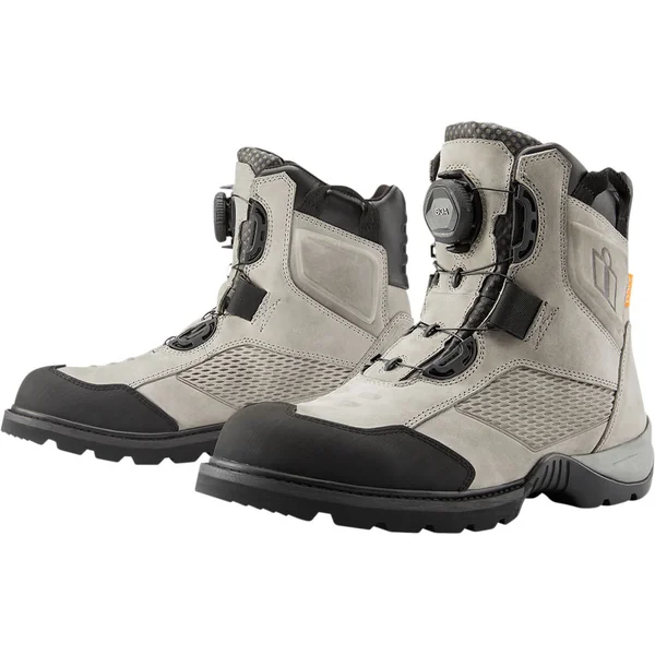 Icon Stormhawk Waterproof Riding Boots - Gray