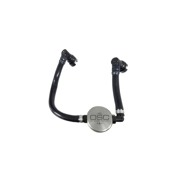 J&L OSC 3.0 Oil Separator, Passenger Side, Clear/Satin Anodized2018-2023 Mustang GT & 2021-2023 Mustang Mach 1