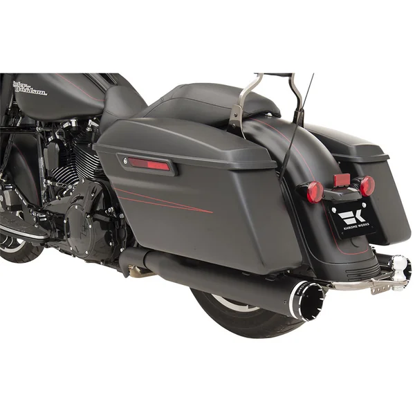 Khrome Werks 2-Into-2 Exhaust System with Two-Step Crossover Headers for 2009-2016 Harley Touring - Black - Image 3