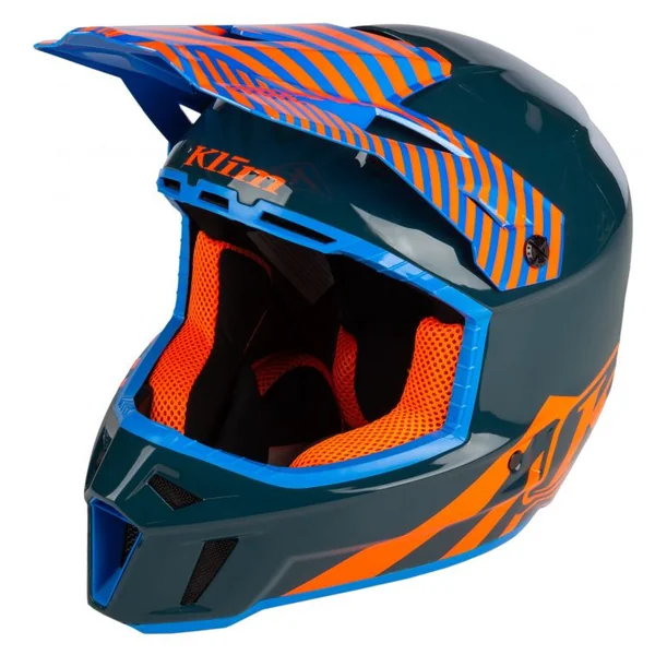 Klim F3 Carbon Illusion Striking Petrol Helmet