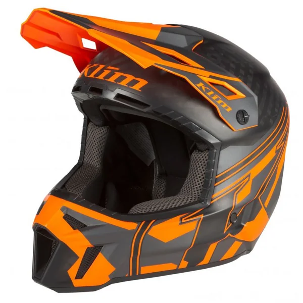 Klim F3 Carbon Pro Ascent Strike Orange Snow Helmet