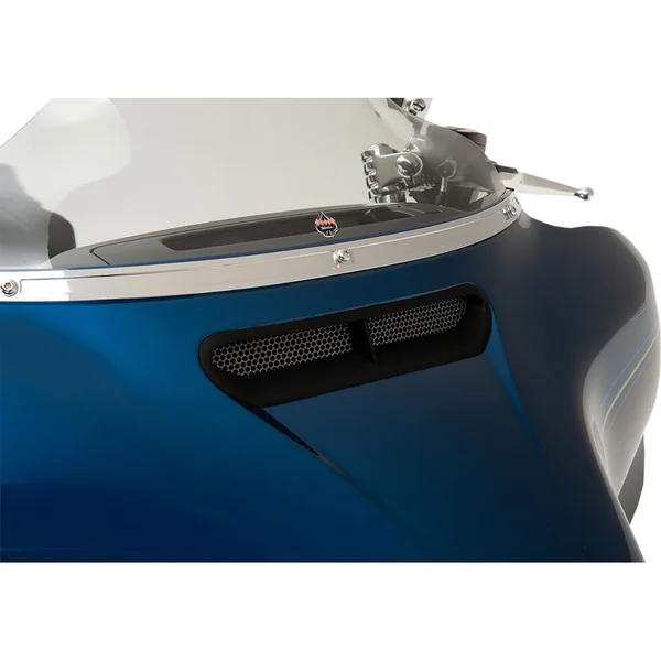 Klock Werks Round Cut Fairing Vent Screen for 2014-2020 Harley Touring - Black - Image 2