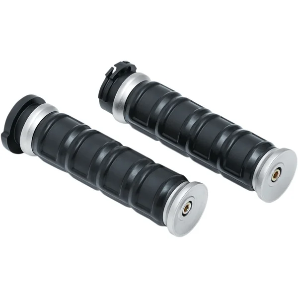 Kuryakyn Dillinger Grips for Harley Dual Cable - Silver