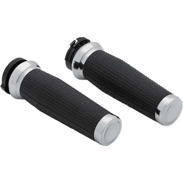 Kuryakyn Thresher Grips for Harley Dual Cable - Chrome