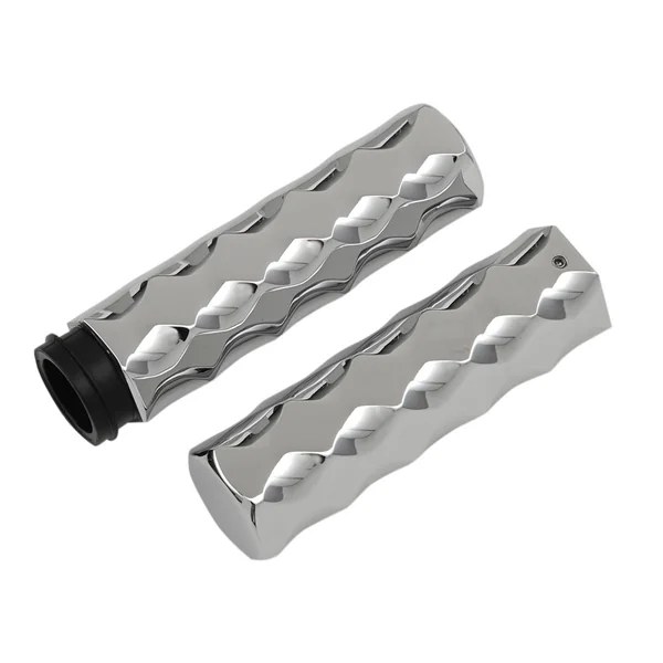 LA Choppers Chrome Billet Hex Grips for Harley Throttle-by-Wire