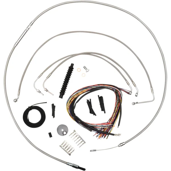 LA Choppers Stainless 15"-17" Cable Kit for 2014-2015 FLHR w/o ABS