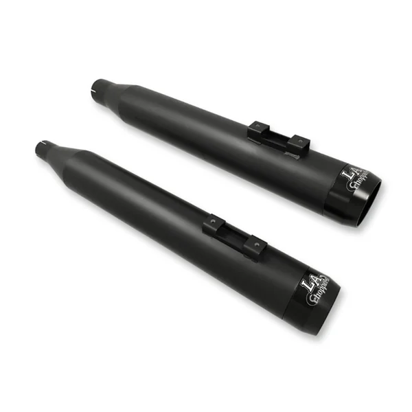 LA Choppers® Tru Power Slip-On Muffler - Black with Gloss Black Tips for some Harley bagger models LA119404B