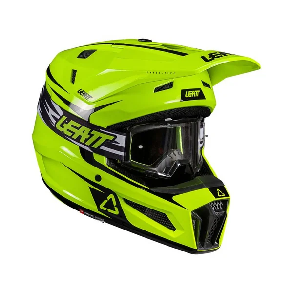 Leatt Moto 3.5 Neon Yellow Helmet with 3.5 Vizion Goggle Kit