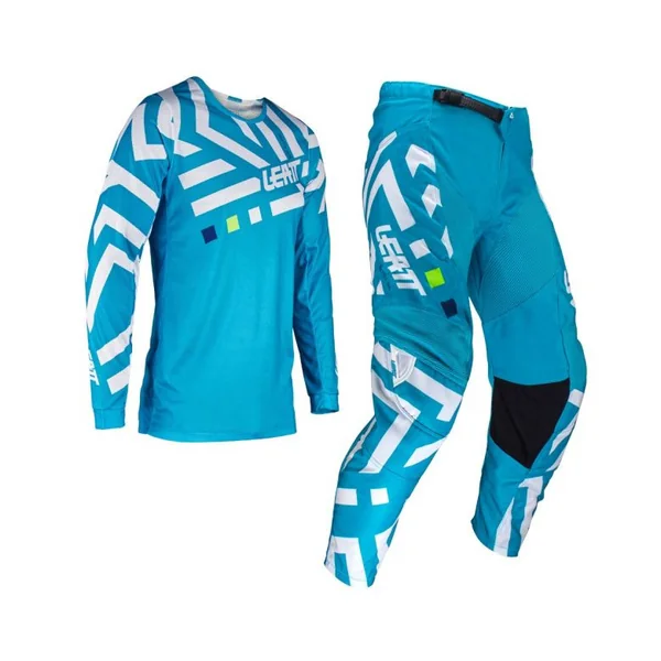 Leatt Moto 3.5 Ride Kit Cyan Jersey and Pant Combo
