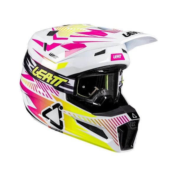 Leatt Moto 3.5 Storm Pink Helmet with 3.5 Vizion Goggle Kit