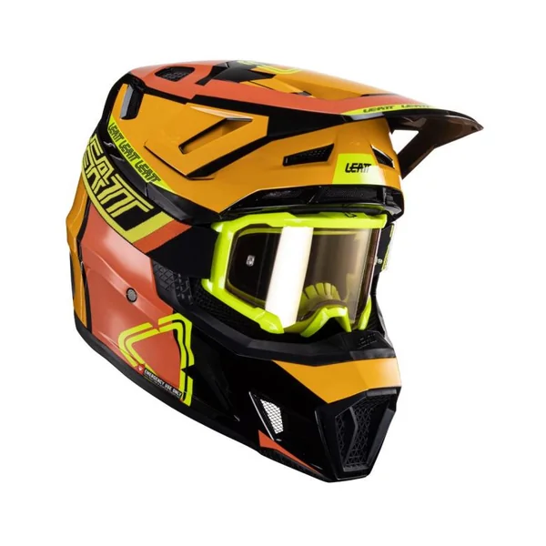 Leatt Moto 7.5 Black/Citrus Helmet with 4.5 Goggle Kit
