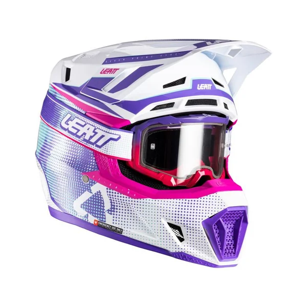 Leatt Moto 7.5 Purple Helmet with 4.5 Goggle Kit