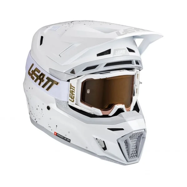 Leatt Moto 8.5 Composite White Helmet with 5.5 Goggle Kit