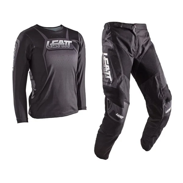 Leatt Youth Moto 3.5 Ride Kit Junior Black/Grey Jersey and Pant Combo